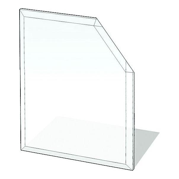 Glas under pejs 1250x1250x8 mm affaset firkant