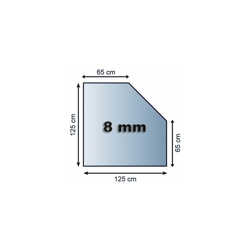 Glas under pejs 1250x1250x8 mm affaset firkant