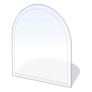 Glas under pejs 1300x1200x8 mm semi-bue