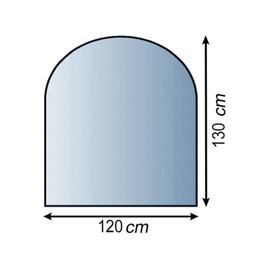 Glas under pejs 1300x1200x8 mm semi-bue