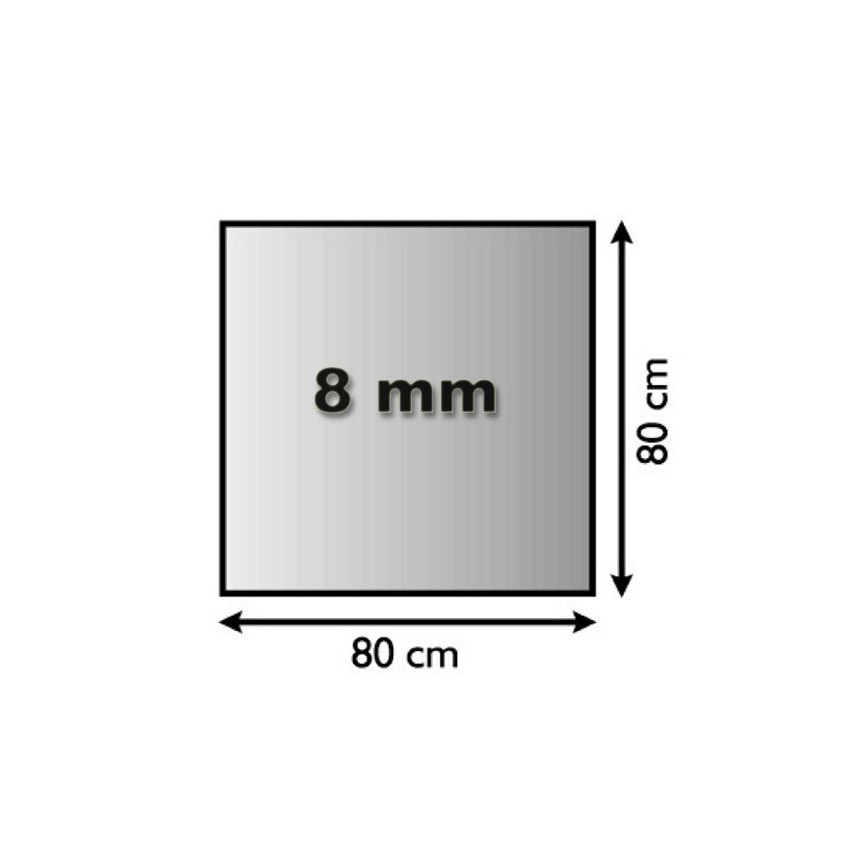 Glas under pejs 800x800x8 mm firkantet
