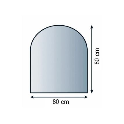 Glas under pejs 800x800x8 mm semi-bue