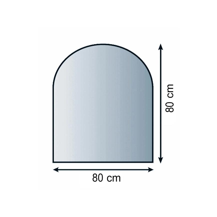 Glas under pejs 800x800x8 mm semi-bue