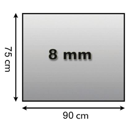 Glas under pejs 900x750x8 mm rektangel