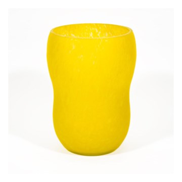 Glasvase 17 cm gul