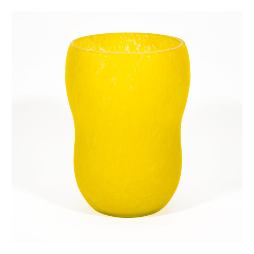 Glasvase 17 cm gul