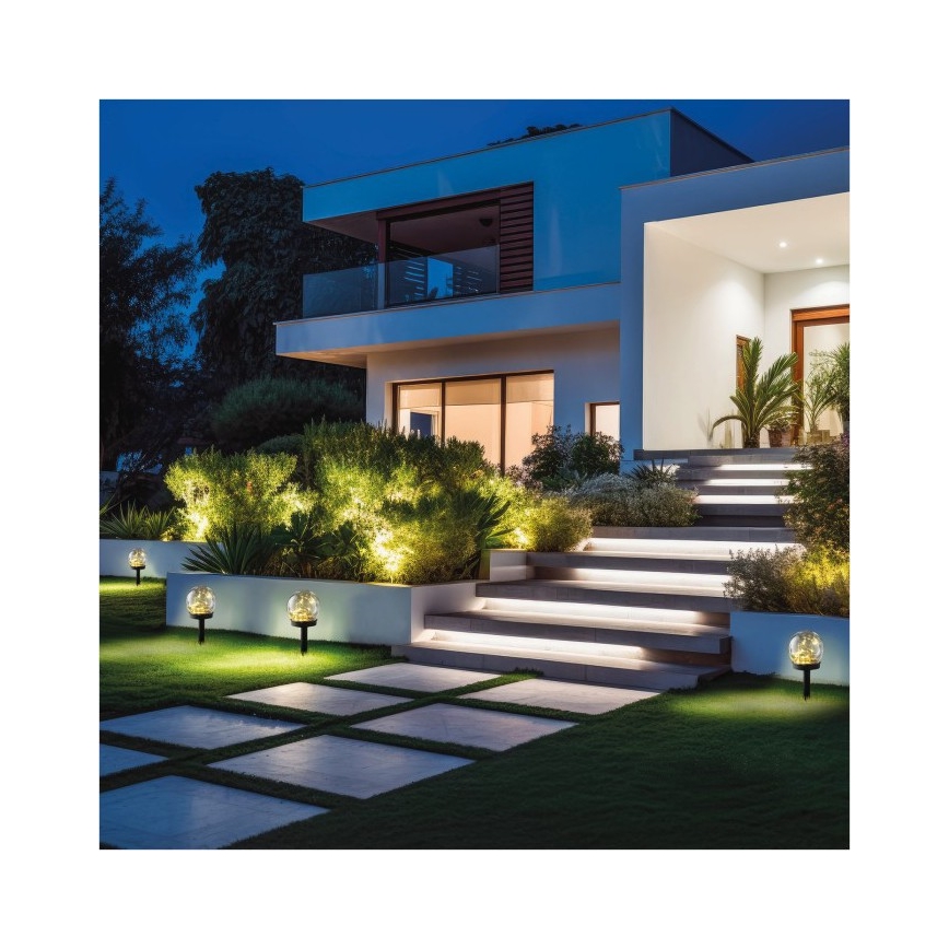 GLEAM LED-solcellelampe med sensor, LED/1,2V, 3000K, IP44, 40 mAh, klar/sort