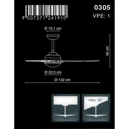 Globo - Loftsventilator 2xE14/40W/230V