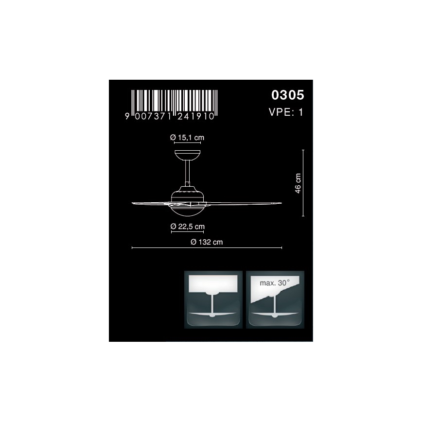 Globo - Loftsventilator 2xE14/40W/230V