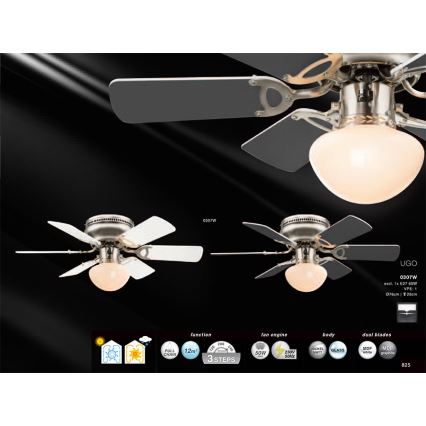 Globo - Loftventilator 1xE27/60W/230V