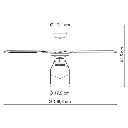 Globo - Loftventilator 1xE27/60W/230V