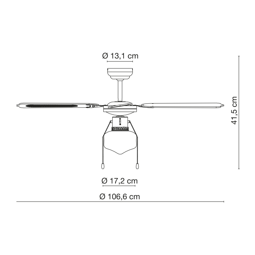 Globo - Loftventilator 1xE27/60W/230V