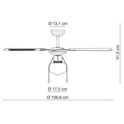 Globo - Loftsventilator 1xE27/60W/230V