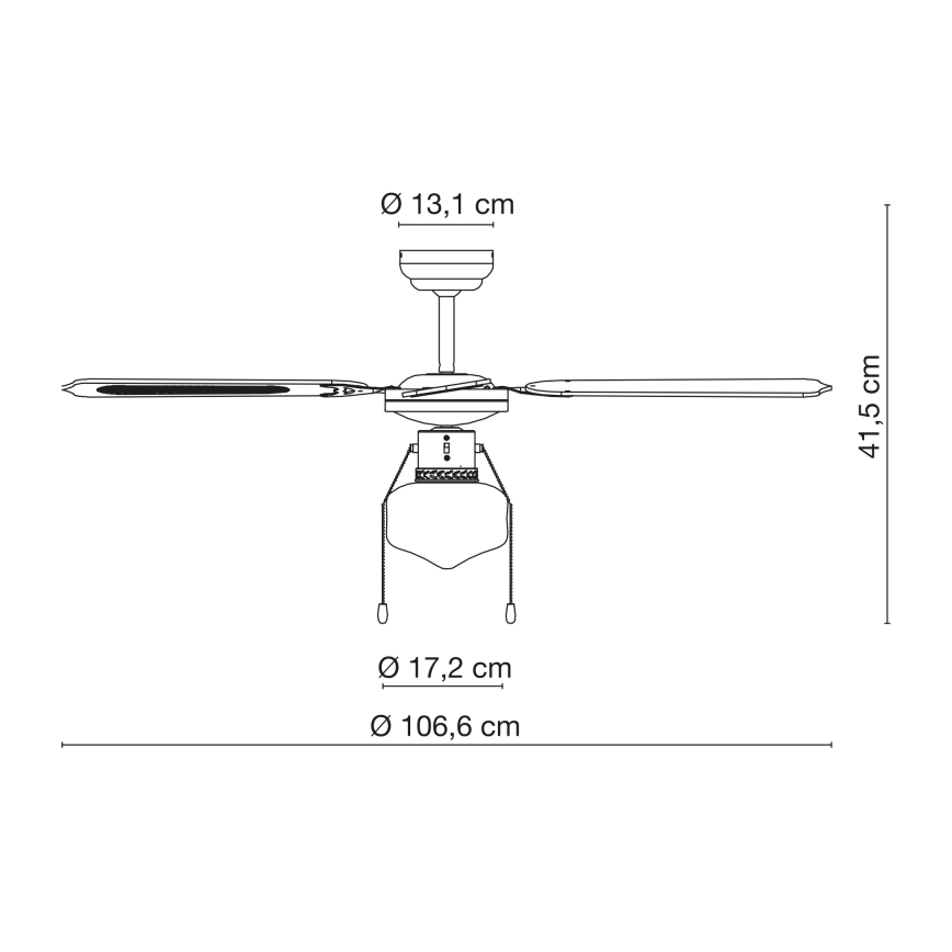Globo - Loftsventilator 1xE27/60W/230V