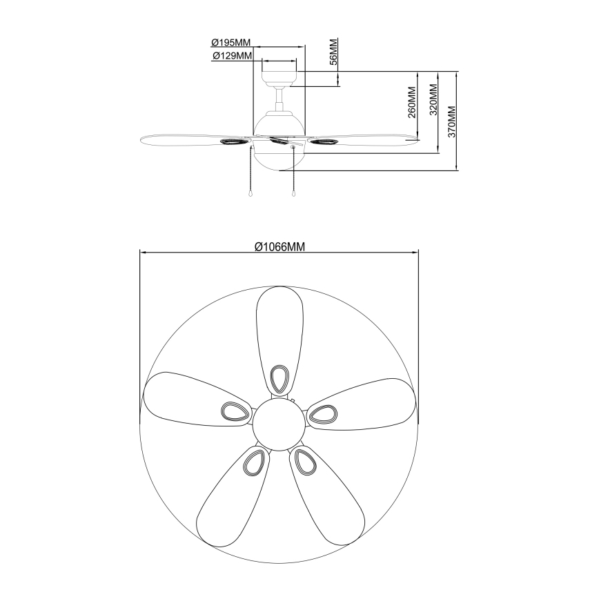 Globo - Loftsventilator 1xE14/60W/230V