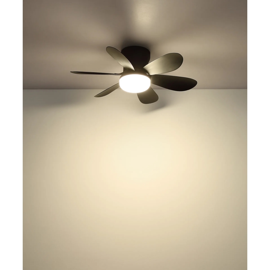 Globo - LED-dæmpbar loftventilator LED/5W/230V 2700-6500K sort + fjernbetjening