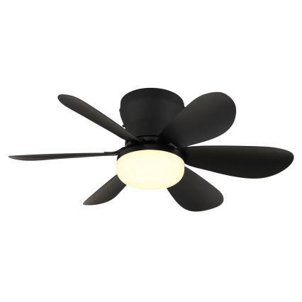 Globo - LED-dæmpbar loftventilator LED/5W/230V 2700-6500K sort + fjernbetjening
