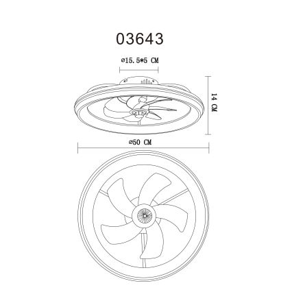 Globo - LED loftventilator dæmpbar LED/40W/230V 3000-6500K + fjernbetjening
