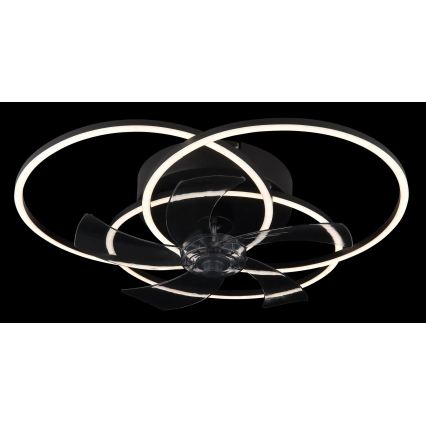 Globo - LED Dæmpbar loftventilator LED/40W/230V 3000-6500K sort + fjernbetjening