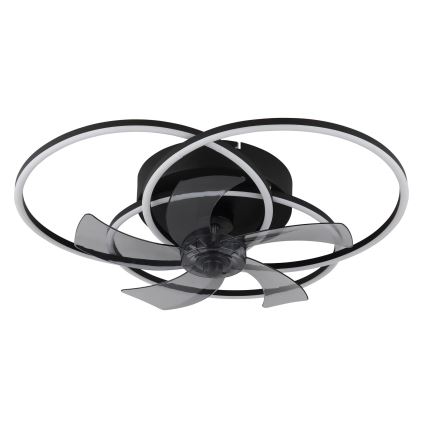 Globo - LED Dæmpbar loftventilator LED/40W/230V 3000-6500K sort + fjernbetjening