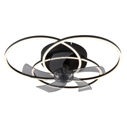 Globo - LED Dæmpbar loftventilator LED/40W/230V 3000-6500K sort + fjernbetjening