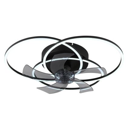 Globo - LED Dæmpbar loftventilator LED/40W/230V 3000-6500K sort + fjernbetjening