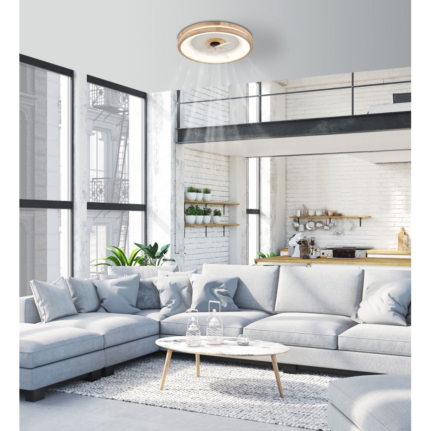 Globo - LED Loftlampe med ventilator dæmpbar LED/30W/230V 2700-6500K brun + fjernbetjening
