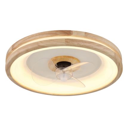 Globo - LED Loftlampe med ventilator dæmpbar LED/30W/230V 2700-6500K brun + fjernbetjening