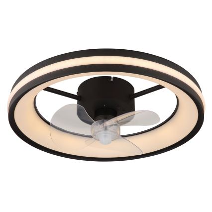 Globo - LED Loftlampe med ventilator dæmpbar LED/30W/230V 2700-6500K sort + fjernbetjening