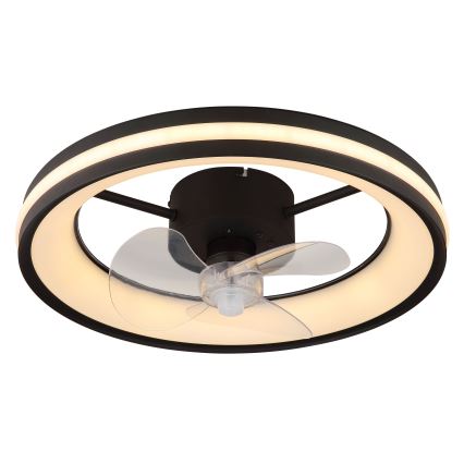 Globo - LED Loftlampe med ventilator dæmpbar LED/30W/230V 2700-6500K sort + fjernbetjening