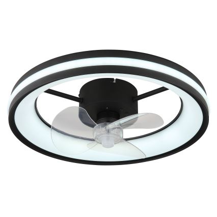 Globo - LED Loftlampe med ventilator dæmpbar LED/30W/230V 2700-6500K sort + fjernbetjening