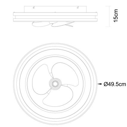Globo - LED Loftlampe med ventilator dæmpbar LED/30W/230V 2700-6500K sort + fjernbetjening