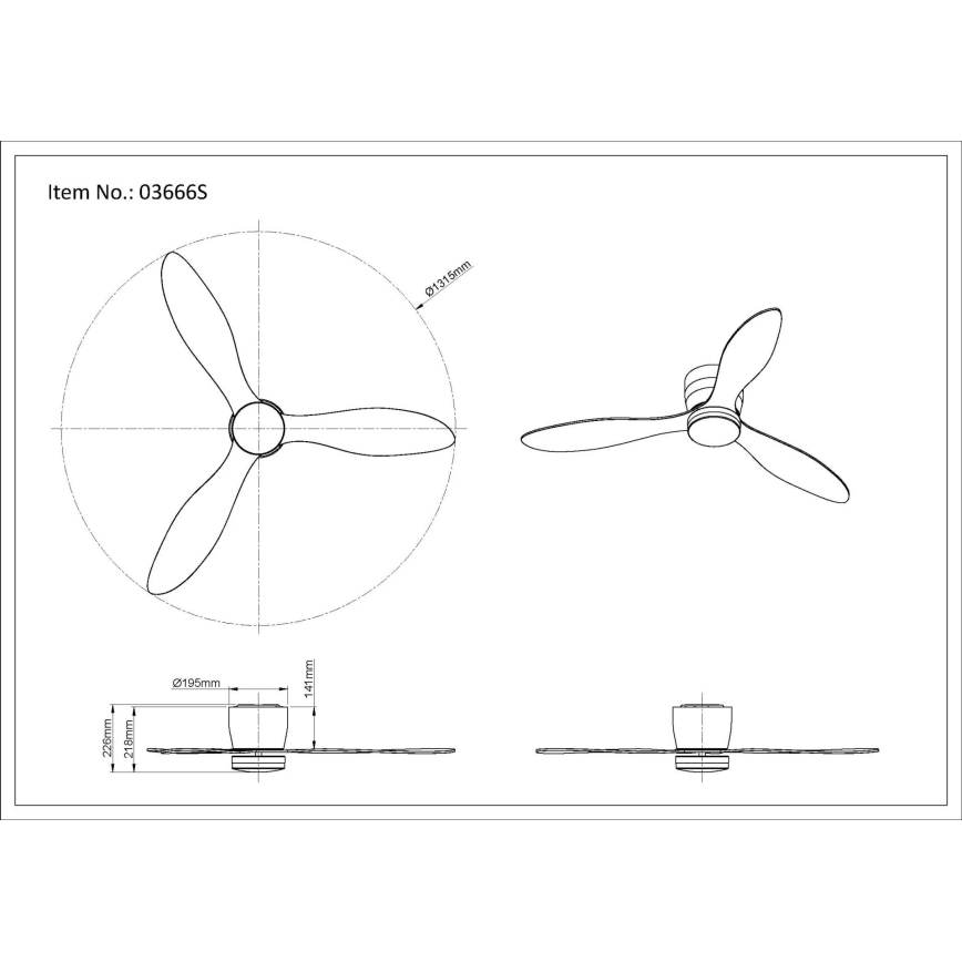 Globo - LED dæmpbar loftventilator LED/20W/230V 3000-6500K + fjernbetjening