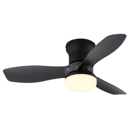 Globo - Dæmpbar loftventilator med LED, 15 W, 230 V, 2700–6500 K, sort + fjernbetjening