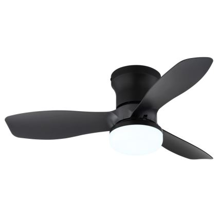 Globo - Dæmpbar loftventilator med LED, 15 W, 230 V, 2700–6500 K, sort + fjernbetjening