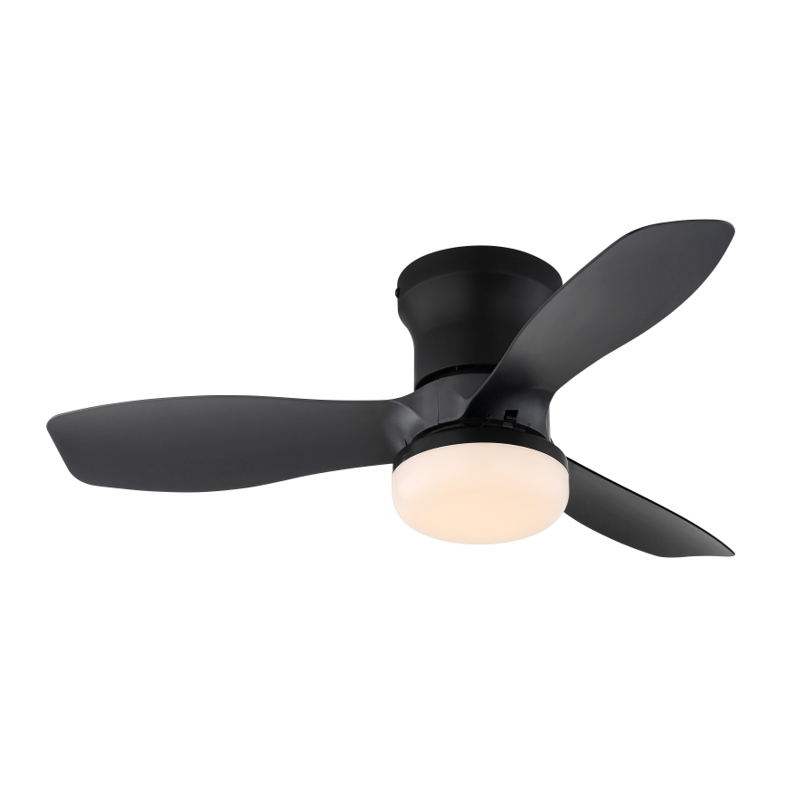 Globo - Dæmpbar loftventilator med LED, 15 W, 230 V, 2700–6500 K, sort + fjernbetjening