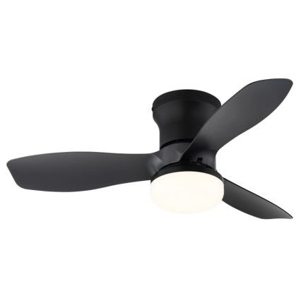 Globo - Dæmpbar loftventilator med LED, 15 W, 230 V, 2700–6500 K, sort + fjernbetjening