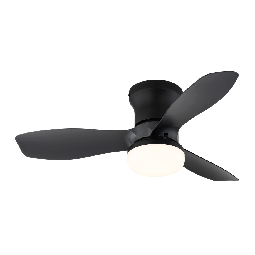 Globo - Dæmpbar loftventilator med LED, 15 W, 230 V, 2700–6500 K, sort + fjernbetjening