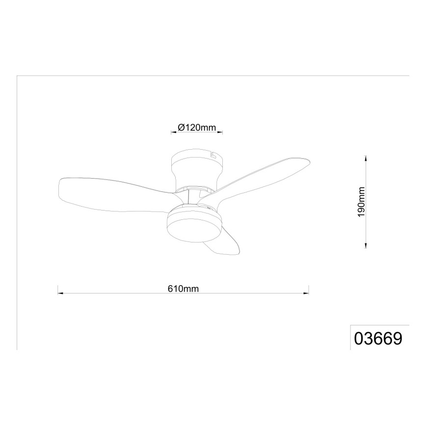 Globo - Dæmpbar loftventilator med LED, 15 W, 230 V, 2700–6500 K, sort + fjernbetjening