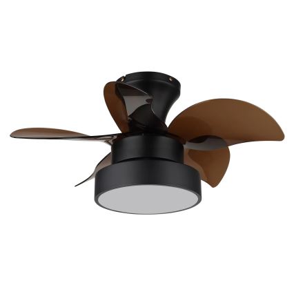 Globo - LED-dæmpbar loftventilator, LED 22 W, 230 V, 3000/4500/6000 K, brun + fjernbetjening
