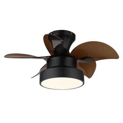 Globo - LED-dæmpbar loftventilator, LED 22 W, 230 V, 3000/4500/6000 K, brun + fjernbetjening