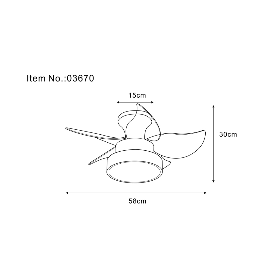 Globo - LED-dæmpbar loftventilator, LED 22 W, 230 V, 3000/4500/6000 K, brun + fjernbetjening