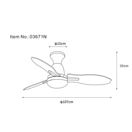 Globo - LED loftventilator dæmpbar LED/22W/230V 3000/4500/6000K + fjernbetjening