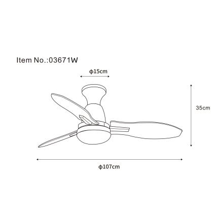 Globo - LED loftventilator dæmpbar LED/22W/230V 3000/4500/6000K + fjernbetjening