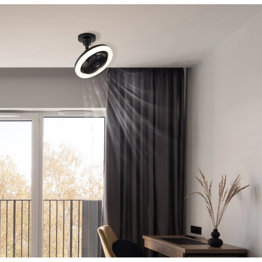 Globo - LED Dæmpbar loftventilator LED/20W/230V 3000-6500K sort + fjernbetjening