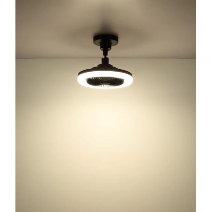 Globo - LED Dæmpbar loftventilator LED/20W/230V 3000-6500K sort + fjernbetjening