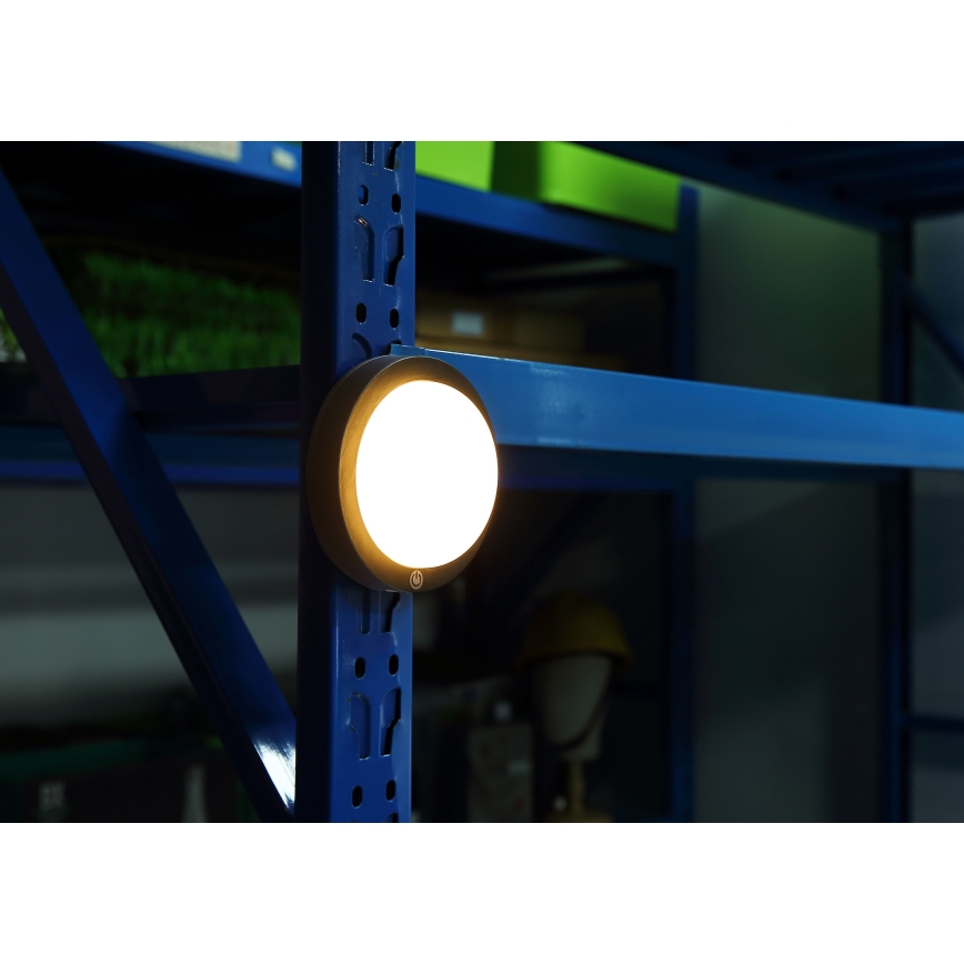 Globo - LED væglampe m. touch-funktion genopladelig LED/1,2W/3,7V diameter 15 cm 1800 mAh sort