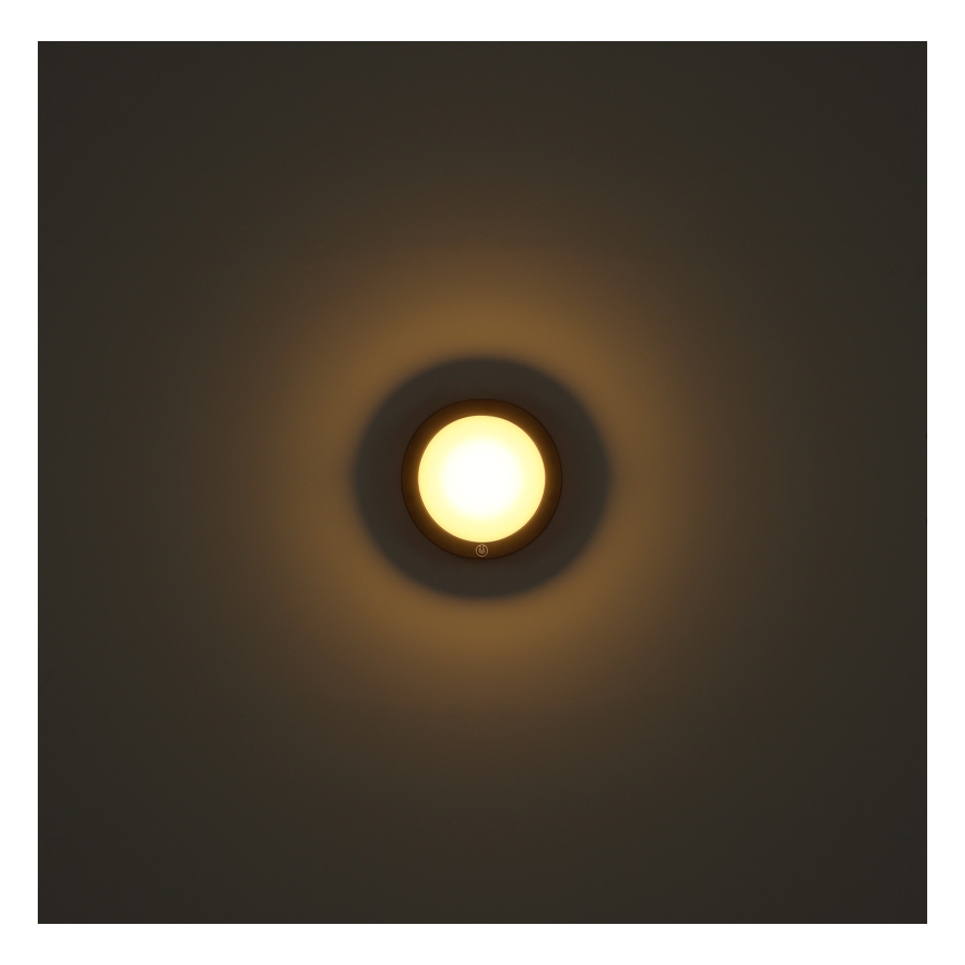 Globo - LED væglampe m. touch-funktion genopladelig LED/1,2W/3,7V diameter 15 cm 1800 mAh sort
