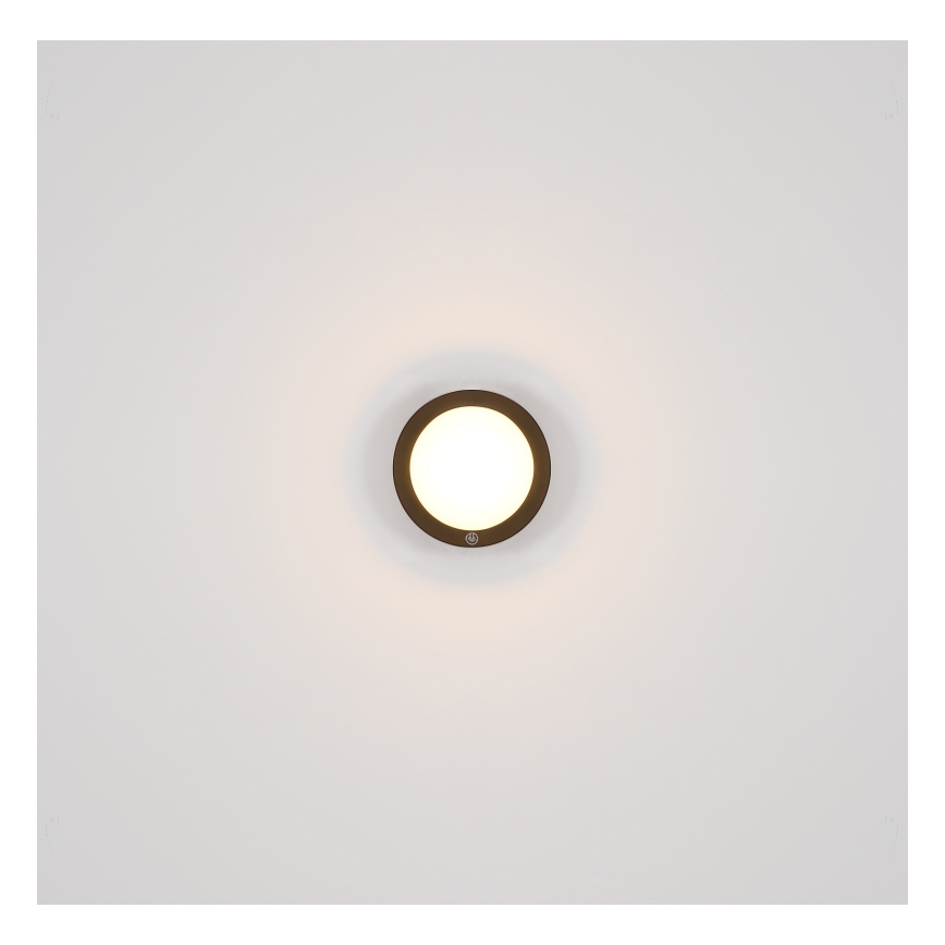 Globo - LED væglampe m. touch-funktion genopladelig LED/1,2W/3,7V diameter 15 cm 1800 mAh sort