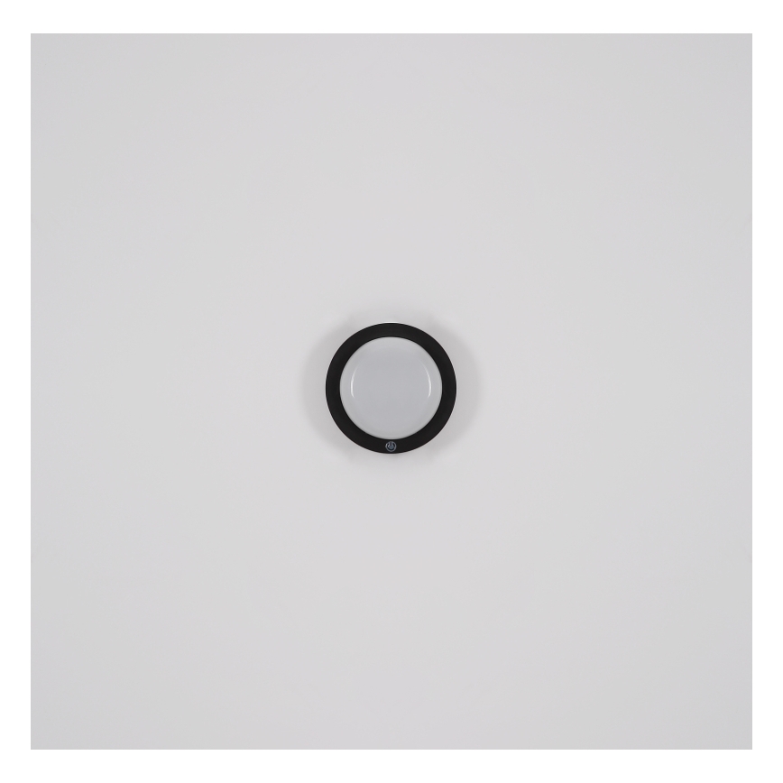 Globo - LED væglampe m. touch-funktion genopladelig LED/1,2W/3,7V diameter 15 cm 1800 mAh sort